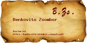 Benkovits Zsombor névjegykártya